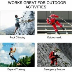 RHAFAYRE 10M Corde De Sécurité D'escalade Extérieure Anti-déchirures Alpinisme Sauvetage Corde, 12mm De Diamètre Corde Pour Le Randonnée Blanc -Equipement antichute Soldes 65986076 4