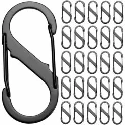 OSQI Lot De 25 Mousquetons Porte-clés En Forme De S, Mousquetons En Forme De S, Camping, Randonnée