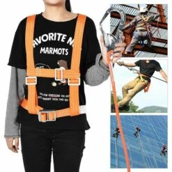ZOLGINAH Harnais Extérieur D'escalade, Harnais S'élevant Extérieur De Ceinture De Sécurité Réglable De Moitié De Corps Pour Le Travail Aérien(BIG 1.6m) -Equipement antichute Soldes 65991145 5