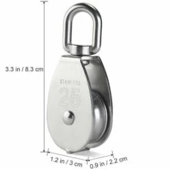 Cisea 2pcs 25mm Poulie Simple En Acier Inoxydable 304 M25 Rouleau De Poulie Chargement 400kg - Argent -Equipement antichute Soldes 66080171 2