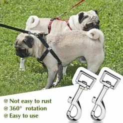 LONVRèE 2 Pcs Mousquetons Pivotants, 360 ° Mousqueton-Crochets Pivotant Pour Sangle Sacs Camping Randonnée Porte-Clés -Equipement antichute Soldes 66081387 2