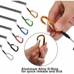 YEURIé 6 PCS Pêche Cordons, Pêche Outils Sécurité Elastique Corde Multicolor Cordes De Sécurisé Rétractable Spiralé Avec Mousqueton, Longueur D'étirement Maximale: 1 M -Equipement antichute Soldes 66084609 3