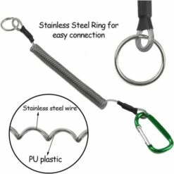 YEURIé 6 PCS Pêche Cordons, Pêche Outils Sécurité Elastique Corde Multicolor Cordes De Sécurisé Rétractable Spiralé Avec Mousqueton, Longueur D'étirement Maximale: 1 M -Equipement antichute Soldes 66084609 4