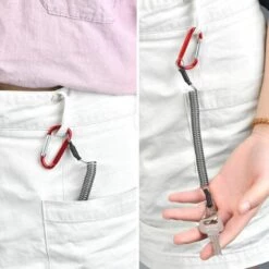 YEURIé 6 PCS Pêche Cordons, Pêche Outils Sécurité Elastique Corde Multicolor Cordes De Sécurisé Rétractable Spiralé Avec Mousqueton, Longueur D'étirement Maximale: 1 M -Equipement antichute Soldes 66084609 5