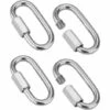 JOGAKU ® 4 Pièces Mousqueton En Acier Inoxydable Robuste, Mousqueton En Forme De D, M8 304 Verrouillage Rapide à Vis Quick Link Keychain Buckle Pour La Maison, L'escalade, La Randonnée, Les Voyages -Equipement antichute Soldes 66304296 1