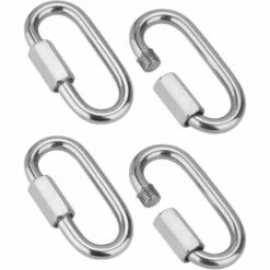 JOGAKU ® 4 Pièces Mousqueton En Acier Inoxydable Robuste, Mousqueton En Forme De D, M8 304 Verrouillage Rapide à Vis Quick Link Keychain Buckle Pour La Maison, L'escalade, La Randonnée, Les Voyages