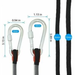 JOORRT Corde D'escalade, 12 Mm De Diamètre, Accessoires De Randonnée, Corde De Sécurité Haute Résistance (30 M Noir) -Equipement antichute Soldes 66341413 3