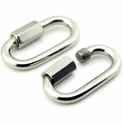 2-Pack M8 En Acier Inoxydable D Forme Mousqueton Quick Link Keychain Buckle Adélala