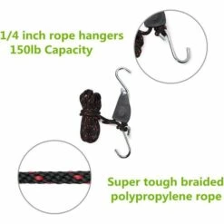 Sangles Cliquet 1/4 Pouces Rope Ratchet Pour Lampe De Coissance 2 Pièces Corde De Crochet Réglable,Adélala -Equipement antichute Soldes 66382257 3