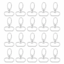BEARSU 20 Anneaux Porte-clés En Alliage D'argent, 20 Pièces, Crochet De Sécurité Rotatif En Métal, Pour Bricolage, Sac à Dos, Articles De Couture, 32 Mm (32 Mm) -Equipement antichute Soldes 66401502 3