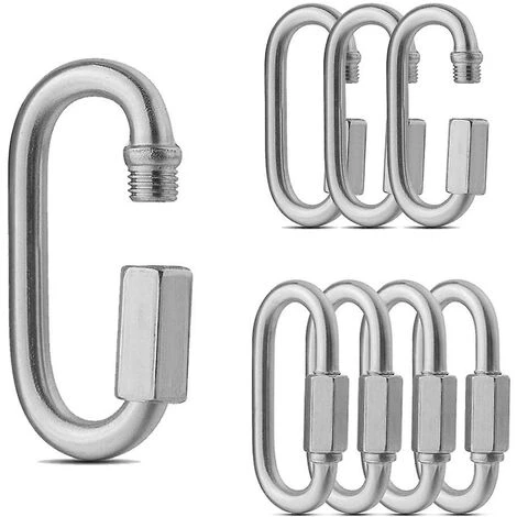 DONTODENT 8pcs M4 Vis Maillon Rapide, 304 Acier Inoxydable Mousqueton Chaîne Connecteur Rapide Maillon De Chaîne Verrouillage Mousqueton Clip 3 DONTODENT 8pcs M4 Vis Maillon Rapide, 304 Acier Inoxydable Mousqueton Chaîne Connecteur Rapide Maillon De Chaîne Verrouillage Mousqueton Clip