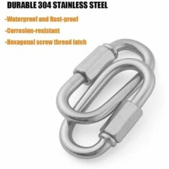 DONTODENT 8pcs M4 Vis Maillon Rapide, 304 Acier Inoxydable Mousqueton Chaîne Connecteur Rapide Maillon De Chaîne Verrouillage Mousqueton Clip 9 DONTODENT 8pcs M4 Vis Maillon Rapide, 304 Acier Inoxydable Mousqueton Chaîne Connecteur Rapide Maillon De Chaîne Verrouillage Mousqueton Clip -Equipement antichute Soldes 66402656 3