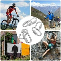 DONTODENT 8pcs M4 Vis Maillon Rapide, 304 Acier Inoxydable Mousqueton Chaîne Connecteur Rapide Maillon De Chaîne Verrouillage Mousqueton Clip 11 DONTODENT 8pcs M4 Vis Maillon Rapide, 304 Acier Inoxydable Mousqueton Chaîne Connecteur Rapide Maillon De Chaîne Verrouillage Mousqueton Clip -Equipement antichute Soldes 66402656 5