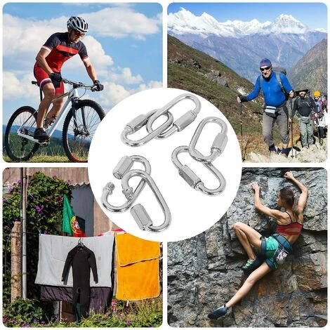 DONTODENT 8pcs M4 Vis Maillon Rapide, 304 Acier Inoxydable Mousqueton Chaîne Connecteur Rapide Maillon De Chaîne Verrouillage Mousqueton Clip 7 DONTODENT 8pcs M4 Vis Maillon Rapide, 304 Acier Inoxydable Mousqueton Chaîne Connecteur Rapide Maillon De Chaîne Verrouillage Mousqueton Clip – Image 5