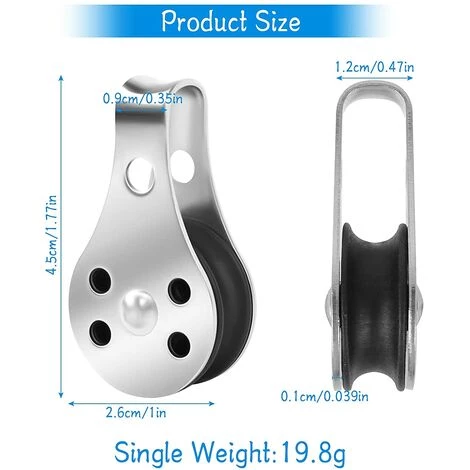 HABIENTôT Poulie De Traction 5 Pièces Poulie De Levage Poulie Simple En Acier Inoxydable Robuste Chargement 50 KG Bloc De Poulie à Goupille Marine Pour Corde De Levage De Voile Kayak Corde à Linge—Oi-FRIS 4 HABIENTôT Poulie De Traction 5 Pièces Poulie De Levage Poulie Simple En Acier Inoxydable Robuste Chargement 50 KG Bloc De Poulie à Goupille Marine Pour Corde De Levage De Voile Kayak Corde à Linge—Oi-FRIS – Image 2