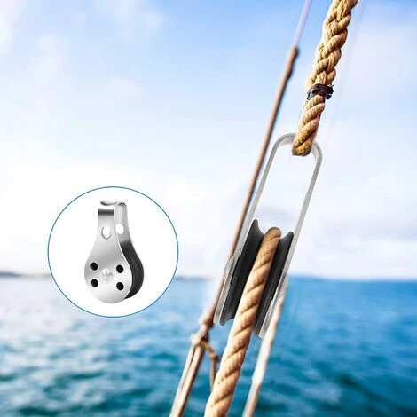 HABIENTôT Poulie De Traction 5 Pièces Poulie De Levage Poulie Simple En Acier Inoxydable Robuste Chargement 50 KG Bloc De Poulie à Goupille Marine Pour Corde De Levage De Voile Kayak Corde à Linge—Oi-FRIS 5 HABIENTôT Poulie De Traction 5 Pièces Poulie De Levage Poulie Simple En Acier Inoxydable Robuste Chargement 50 KG Bloc De Poulie à Goupille Marine Pour Corde De Levage De Voile Kayak Corde à Linge—Oi-FRIS – Image 3