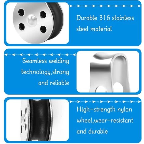 HABIENTôT Poulie De Traction 5 Pièces Poulie De Levage Poulie Simple En Acier Inoxydable Robuste Chargement 50 KG Bloc De Poulie à Goupille Marine Pour Corde De Levage De Voile Kayak Corde à Linge—Oi-FRIS 6 HABIENTôT Poulie De Traction 5 Pièces Poulie De Levage Poulie Simple En Acier Inoxydable Robuste Chargement 50 KG Bloc De Poulie à Goupille Marine Pour Corde De Levage De Voile Kayak Corde à Linge—Oi-FRIS – Image 4