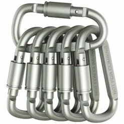 HABIENTôT Mousqueton Porte Clé，mousqueton Inox，6 Mousquetons En Aluminium De Haute Qualité Avec Serrures, Adaptés Au Camping, à La Pêche, à La Randonnée, Aux Voyages, Au Porte-clés Oi-FRIS