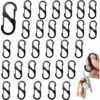 MODOU Mini S Forme Mousqueton Clips 30 Pièces Alliage D'Aluminium Mousquetons Clips De Mousqueton Noir Petit Mousqueton Porte Etanche Durable Pour Activités De Plein Air Camping Pêche Randonnée Voyage -Equipement antichute Soldes 66741554 1