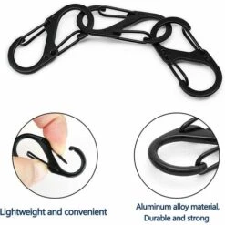 MODOU Mini S Forme Mousqueton Clips 30 Pièces Alliage D'Aluminium Mousquetons Clips De Mousqueton Noir Petit Mousqueton Porte Etanche Durable Pour Activités De Plein Air Camping Pêche Randonnée Voyage -Equipement antichute Soldes 66741554 5