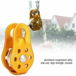 GRID COOL Poulie Pour Cable Poulie Pour Cable Poulie De Mouflage Pour Cable - Poulie Poulie À Câble Simple Et Robuste En Alliage De Magnésium D'aluminium Équipement De Sécurité Pour L'escalade -Equipement antichute Soldes 66756836 4