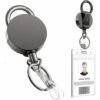 GRID COOL 2 Pièces Porte-clés Rétractable En Métal Noir, Enrouleur Avec Mousqueton, Porte-clés Rétractable Avec Clip, Utilisé Pour Accrocher Des Clés Et Des Cartes De Travail 1 GRID COOL 2 Pièces Porte-clés Rétractable En Métal Noir, Enrouleur Avec Mousqueton, Porte-clés Rétractable Avec Clip, Utilisé Pour Accrocher Des Clés Et Des Cartes De Travail -Equipement antichute Soldes 66757220 1