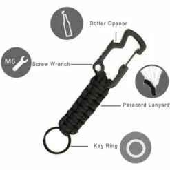 GRID COOL 3 PCS Porte-clés Avec Mousquetons - Porte-clés Avec Décapsuleur, Cordon Tressé Porte-clés Crochet, Pour Clés De Voiture Garçons Filles Hommes Femmes -Equipement antichute Soldes 66757990 3