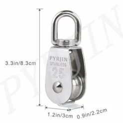 MEZHENG Poulie Pour Cable, Poulie De Levage, M25 Poulie Simple En Acier Inoxydable 304, 2 Pièces -Equipement antichute Soldes 66802332 5