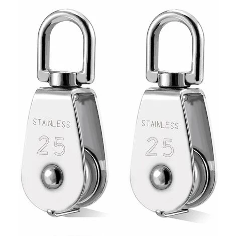MEZHENG 2 Pcs Poulie En Acier Inox 304 M25 Poulie De Levage Rouleau De Chargement 3 MEZHENG 2 Pcs Poulie En Acier Inox 304 M25 Poulie De Levage Rouleau De Chargement