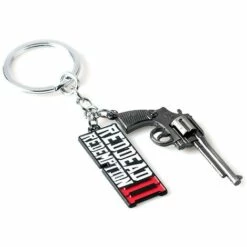 Thsinde Accessoires Jeu Red Dead Redemption 2 Porte-clés Signe Lettre Pistolet 3d Alliage Pendentif