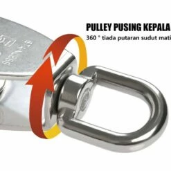 ABCRITAL Poulie Pivotante À Une Roue En Acier Inoxydable 304 M50, Chargement 400 Kg - Argent -Equipement antichute Soldes 66971769 3