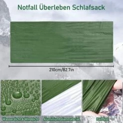 OCXIN Sac De Couchage D'urgence 2 Pièces Survie - Sac De Bivouac De Survie Couvertures De Sauvetage Imperméables Avec Sifflet De Signalisation, Couverture D'urgence De Premiers Soins De Protection Contre Le Froid Ultra-légère Pour Le Camping De Randonnée En Ple -Equipement antichute Soldes 66998858 3