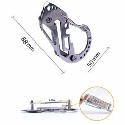 ZHUOXUAN Multifonction Porte-clés Survie En Plein Air Edc Tactique Outil De Poche En Acier Inoxydable Mousqueton Clip Ouvre-bouteille Clé Vis Outil De Bon Augure -Equipement antichute Soldes 67168893 3