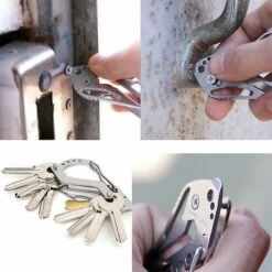 ZHUOXUAN Multifonction Porte-clés Survie En Plein Air Edc Tactique Outil De Poche En Acier Inoxydable Mousqueton Clip Ouvre-bouteille Clé Vis Outil De Bon Augure -Equipement antichute Soldes 67168893 5