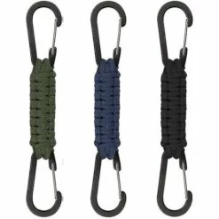 ZHUOXUAN Porte-clés 3 Pièces Avec Mousqueton, Mousqueton à Cordon Tressé Pour Clés, Outdoorrrrrr