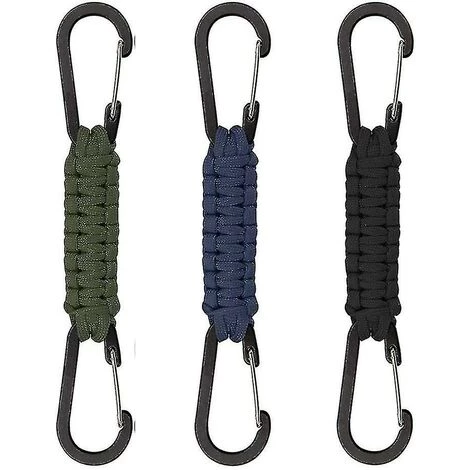 ZHUOXUAN Porte-clés 3 Pièces Avec Mousqueton, Mousqueton à Cordon Tressé Pour Clés, Outdoorrrrrr 3 ZHUOXUAN Porte-clés 3 Pièces Avec Mousqueton, Mousqueton à Cordon Tressé Pour Clés, Outdoorrrrrr