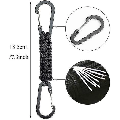ZHUOXUAN Porte-clés 3 Pièces Avec Mousqueton, Mousqueton à Cordon Tressé Pour Clés, Outdoorrrrrr 4 ZHUOXUAN Porte-clés 3 Pièces Avec Mousqueton, Mousqueton à Cordon Tressé Pour Clés, Outdoorrrrrr – Image 2