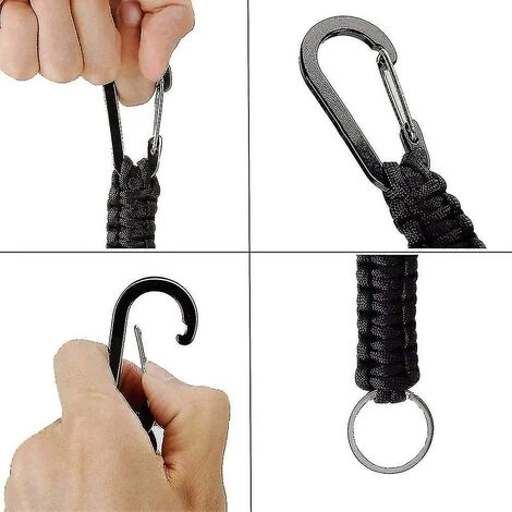 ZHUOXUAN Porte-clés 3 Pièces Avec Mousqueton, Mousqueton à Cordon Tressé Pour Clés, Outdoorrrrrr 5 ZHUOXUAN Porte-clés 3 Pièces Avec Mousqueton, Mousqueton à Cordon Tressé Pour Clés, Outdoorrrrrr – Image 3