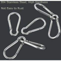 ZHUOXUAN M5 Mousquetons 304 En Acier Inoxydable À Ressort Pompier Mousqueton Avec Attache Mousqueton Pour Camping Randonnée Hamac Balançoire 10pcs -Equipement antichute Soldes 67168948 4
