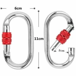ZHUOXUAN Lot De 4 Mousquetons D'escalade En Acier Dur Argenté 25 Kn Avec Fermoir à Vis -Equipement antichute Soldes 67170296 3