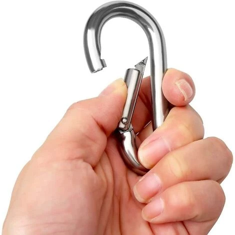 ZHUOXUAN Lot De 2 Mousquetons En Acier Inoxydable Pour Charges Lourdes, Mousqueton à Verrouillage En Forme De D Pour Hamac à La Maison, Pêche, Randonnée, Voyage, Porte-clés (40 Mm X 80 Mm) 4 ZHUOXUAN Lot De 2 Mousquetons En Acier Inoxydable Pour Charges Lourdes, Mousqueton à Verrouillage En Forme De D Pour Hamac à La Maison, Pêche, Randonnée, Voyage, Porte-clés (40 Mm X 80 Mm) – Image 2
