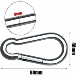 ZHUOXUAN Lot De 2 Mousquetons En Acier Inoxydable Pour Charges Lourdes, Mousqueton à Verrouillage En Forme De D Pour Hamac à La Maison, Pêche, Randonnée, Voyage, Porte-clés (40 Mm X 80 Mm) 9 ZHUOXUAN Lot De 2 Mousquetons En Acier Inoxydable Pour Charges Lourdes, Mousqueton à Verrouillage En Forme De D Pour Hamac à La Maison, Pêche, Randonnée, Voyage, Porte-clés (40 Mm X 80 Mm) -Equipement antichute Soldes 67170305 3