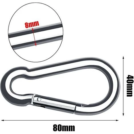 ZHUOXUAN Lot De 2 Mousquetons En Acier Inoxydable Pour Charges Lourdes, Mousqueton à Verrouillage En Forme De D Pour Hamac à La Maison, Pêche, Randonnée, Voyage, Porte-clés (40 Mm X 80 Mm) 5 ZHUOXUAN Lot De 2 Mousquetons En Acier Inoxydable Pour Charges Lourdes, Mousqueton à Verrouillage En Forme De D Pour Hamac à La Maison, Pêche, Randonnée, Voyage, Porte-clés (40 Mm X 80 Mm) – Image 3