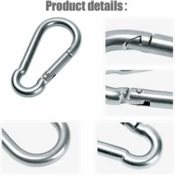 ZHUOXUAN Lot De 2 Mousquetons En Acier Inoxydable Pour Charges Lourdes, Mousqueton à Verrouillage En Forme De D Pour Hamac à La Maison, Pêche, Randonnée, Voyage, Porte-clés (40 Mm X 80 Mm) 10 ZHUOXUAN Lot De 2 Mousquetons En Acier Inoxydable Pour Charges Lourdes, Mousqueton à Verrouillage En Forme De D Pour Hamac à La Maison, Pêche, Randonnée, Voyage, Porte-clés (40 Mm X 80 Mm) -Equipement antichute Soldes 67170305 4