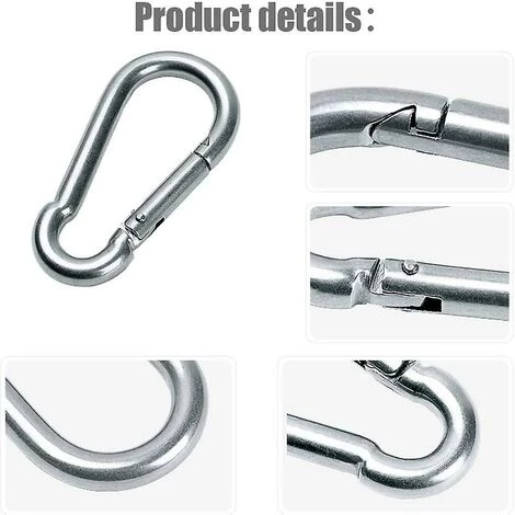 ZHUOXUAN Lot De 2 Mousquetons En Acier Inoxydable Pour Charges Lourdes, Mousqueton à Verrouillage En Forme De D Pour Hamac à La Maison, Pêche, Randonnée, Voyage, Porte-clés (40 Mm X 80 Mm) 6 ZHUOXUAN Lot De 2 Mousquetons En Acier Inoxydable Pour Charges Lourdes, Mousqueton à Verrouillage En Forme De D Pour Hamac à La Maison, Pêche, Randonnée, Voyage, Porte-clés (40 Mm X 80 Mm) – Image 4