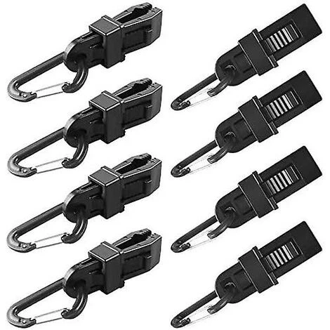 ZHUOXUAN Paquet De 8 Grands Clips De Bâche En Forme De D Pour Auvent En Plastique Résistant Au Vent Avec Mousqueton En Forme De D Pour Les Activités De Plein Air Noir 3 ZHUOXUAN Paquet De 8 Grands Clips De Bâche En Forme De D Pour Auvent En Plastique Résistant Au Vent Avec Mousqueton En Forme De D Pour Les Activités De Plein Air Noir