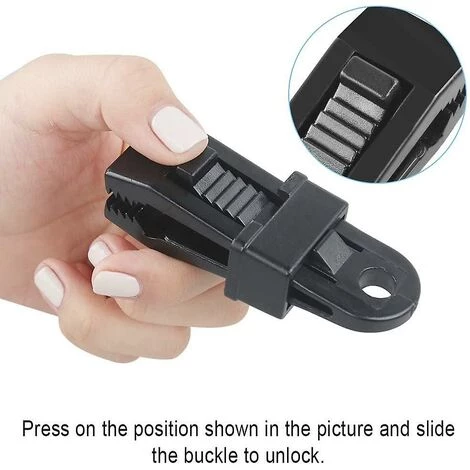 ZHUOXUAN Paquet De 8 Grands Clips De Bâche En Forme De D Pour Auvent En Plastique Résistant Au Vent Avec Mousqueton En Forme De D Pour Les Activités De Plein Air Noir 7 ZHUOXUAN Paquet De 8 Grands Clips De Bâche En Forme De D Pour Auvent En Plastique Résistant Au Vent Avec Mousqueton En Forme De D Pour Les Activités De Plein Air Noir – Image 5