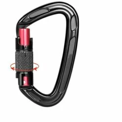 ZHUOXUAN Mousqueton à Verrouillage Automatique 2 Pièces, Aluminium 7075, Charge Lourde 12kn-1224kg, Solide, Ultra Léger, Pour Laisse De Chien, Hamac, Balançoire, Porte-clés, Forme D, Noir Et Rose