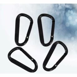 ZHUOXUAN 4 Pièces Mousquetons En Alliage D'aluminium Mousquetons Multifonctions Légers Crochets Autobloquants Pour L'extérieur Noir -Equipement antichute Soldes 67170492 3