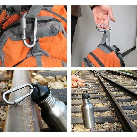 ZHUOXUAN Lot De 10 Mousquetons Verrouillables En Aluminium Pour Le Camping, La Pêche, La Randonnée Et Le Porte-clés 6 ZHUOXUAN Lot De 10 Mousquetons Verrouillables En Aluminium Pour Le Camping, La Pêche, La Randonnée Et Le Porte-clés – Image 4